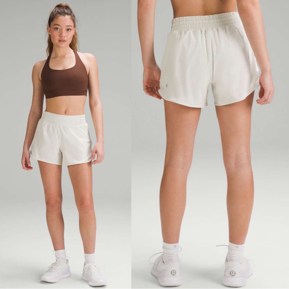 Lululemon Hotty Hot High-Rise Lined Short 3.5” Bone Yoga Woman’s Size 8
